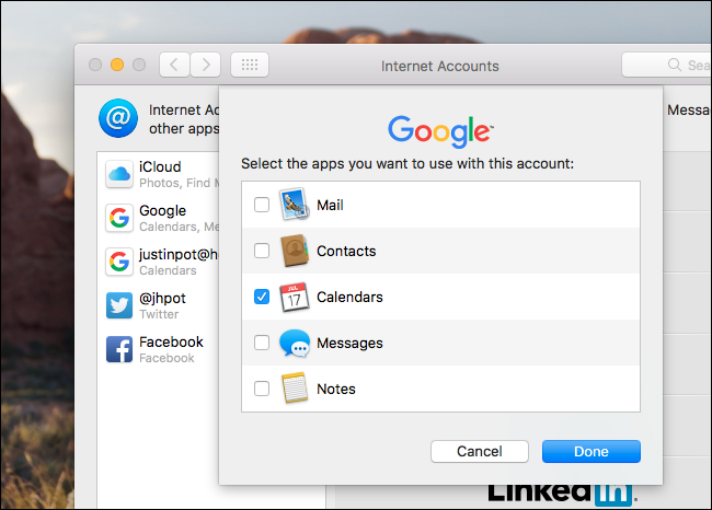 do i need internet acces to access google calendar for mac